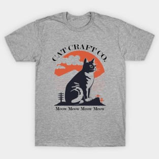 Cat Craft Co - Rising Sun Cat Design T-Shirt